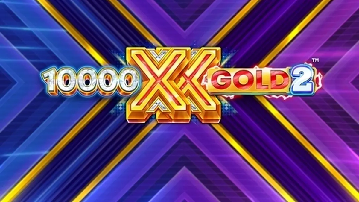 Interface do jogo 10,000 X Gold 2 com rolos e prêmios em destaque