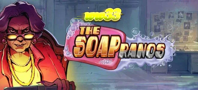 Interface do jogo Soapranos com elementos urbanos e grade de 5 rolos